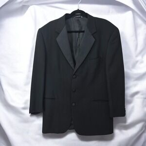 Fabio Inghirami‎ Tuxedo Blazer Made in Italy 100% Virgin Wool Men 42 R6 Black